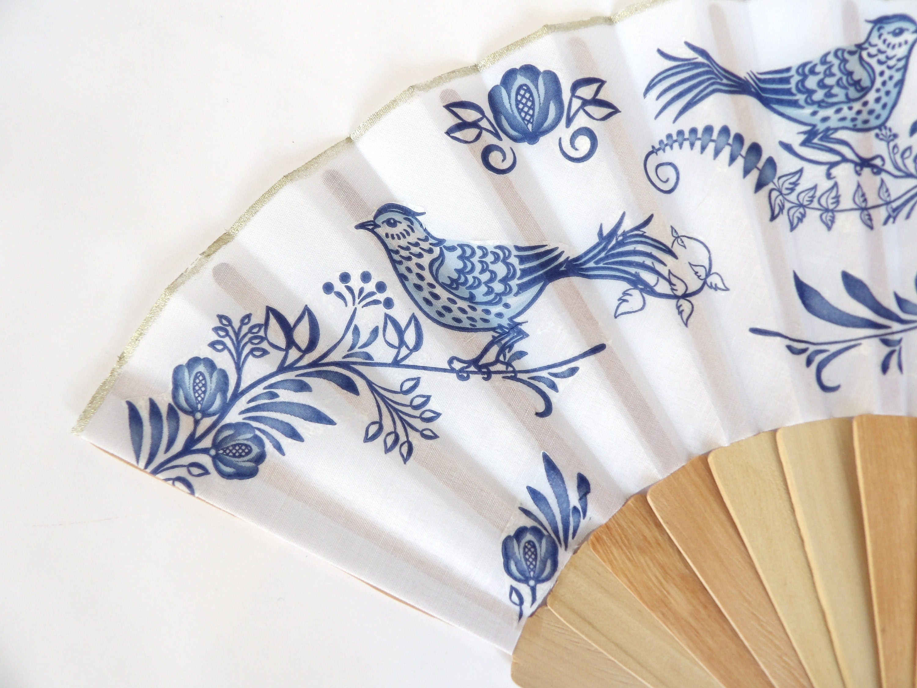 Blue Hand Fan, Floral Holding Fan, Evening or Wedding Dress Accessory, Spanish Hand Fan, Something blue for bride, gift for bridesmade