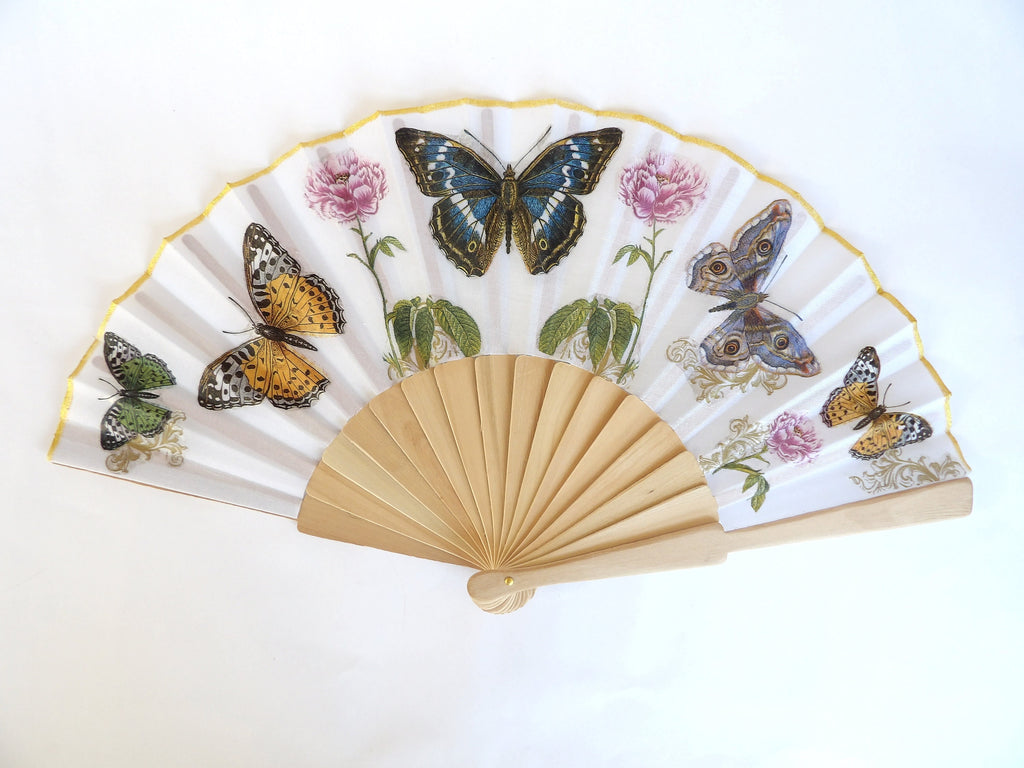 Butterfly Hand Fan, Holding Fan, Wedding Gift, Bride Accessory, Gift for Birds lovers, Bridesmaid Hand Fan, Summer Accessory