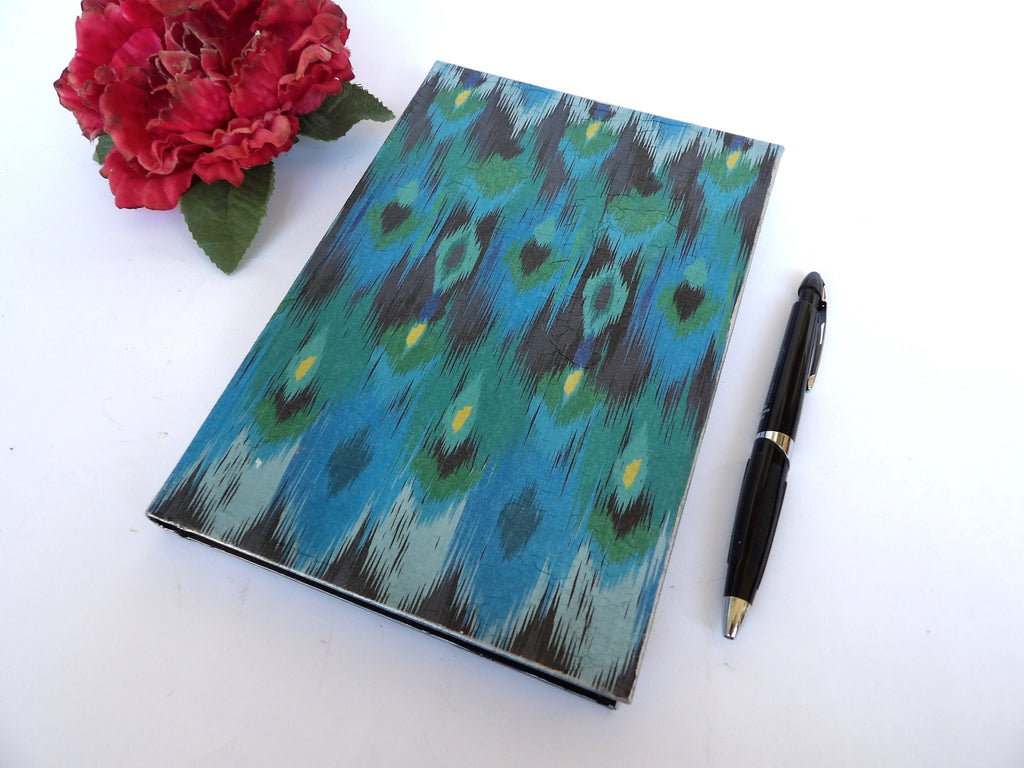 Daily Planner 2026, A5 Hard Cover Diary, Journal, Appointment Book, Agenda Day to a Page, Peacock Feathers desk diary, Co-worker Calendar