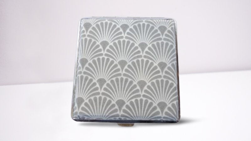 Cigarette Case for man, ID Card Case, Business Card Case, Grey geometric Case, Credit Card Wallet, Fashion Cigarrette Holder,