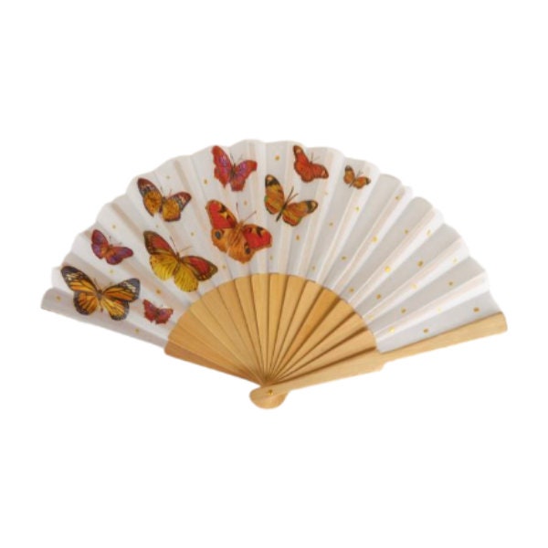 Hand Fan with Butterflies, Holding Fan, Handheld Fan, Spanish Hand Fan, Summer Accessory, Wedding Favor, Contemporary Fan, Birdesmaid gift
