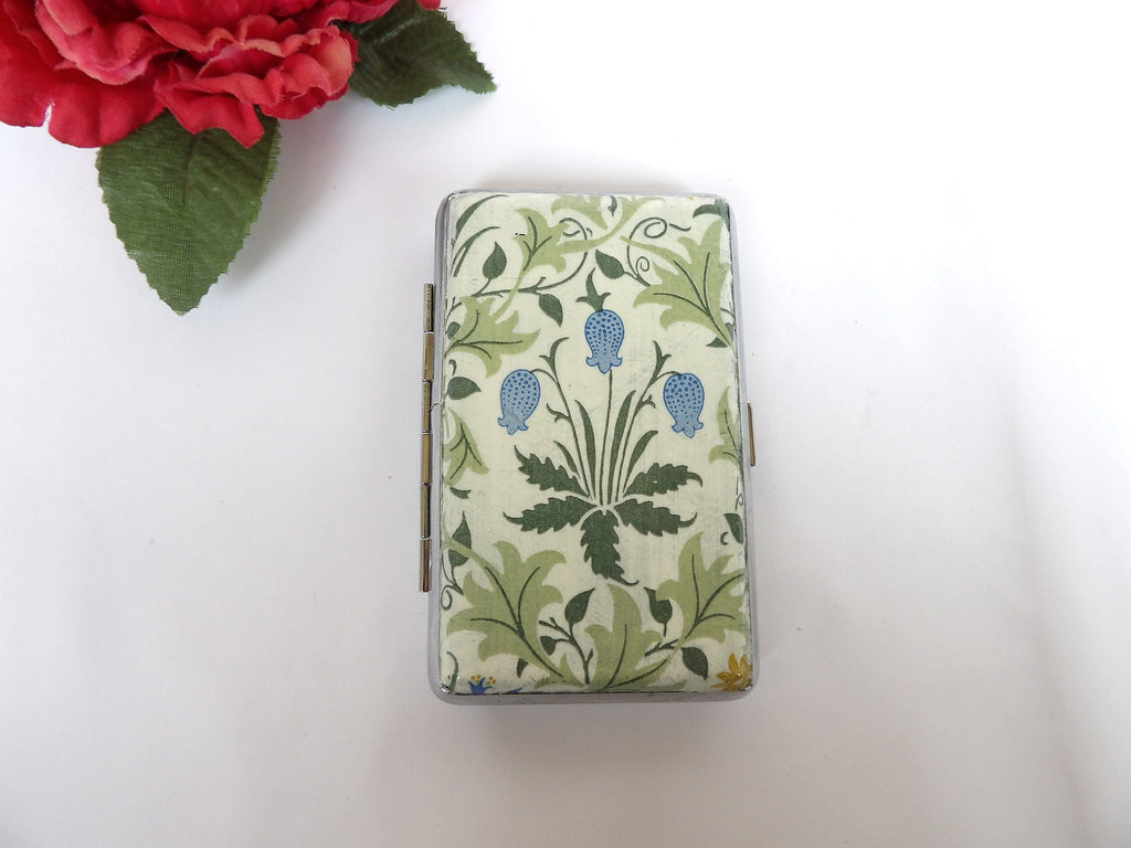 Cigarrette Case for Slim 100, Celandine By WM design case, Business or Credit Card Case, Art Noveau Box , Elegant Gift for Her, Clutch Purse