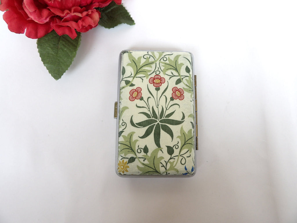 Cigarrette Case for Slim 100, Celandine By WM design case, Business or Credit Card Case, Art Noveau Box , Elegant Gift for Her, Clutch Purse