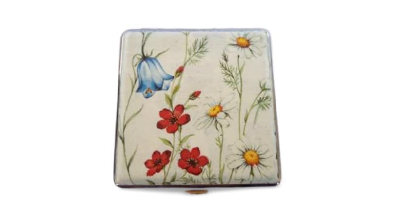 Wild flowers Cigarette Case, ID Card Case, Business Card Case, Distresed Floral Case, Credit Card Wallet, Cigarrette Holder, clutch case