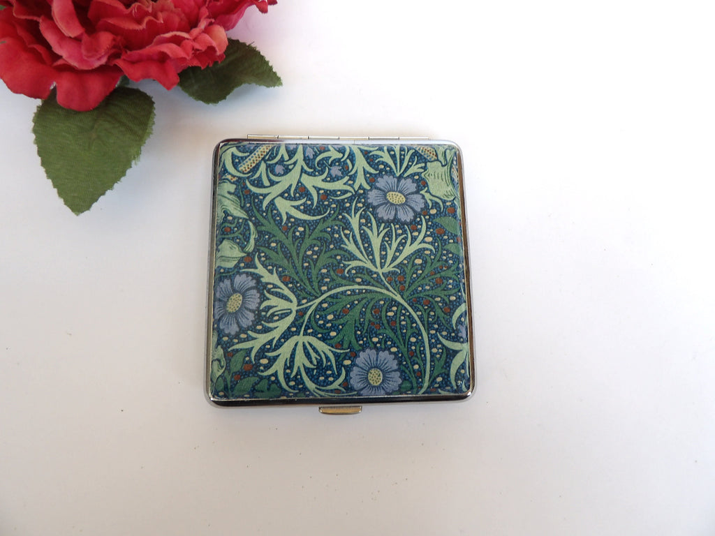 Seaweed Cigarette Case, Business Card Case, Distresed Floral Case, Credit Card Wallet, Fashion Cigarrette Holder,  Art Nouveau design