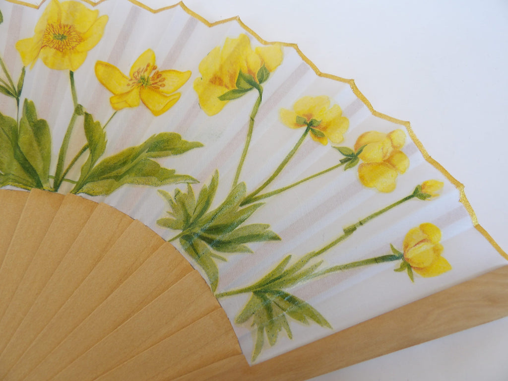 Floral Hand Fan, Handheld Folding Fan, Wedding Hand Fan, Scllop Handheld fan, Bride Hand Fan, Summer Accessory, Gift for Bridesmade