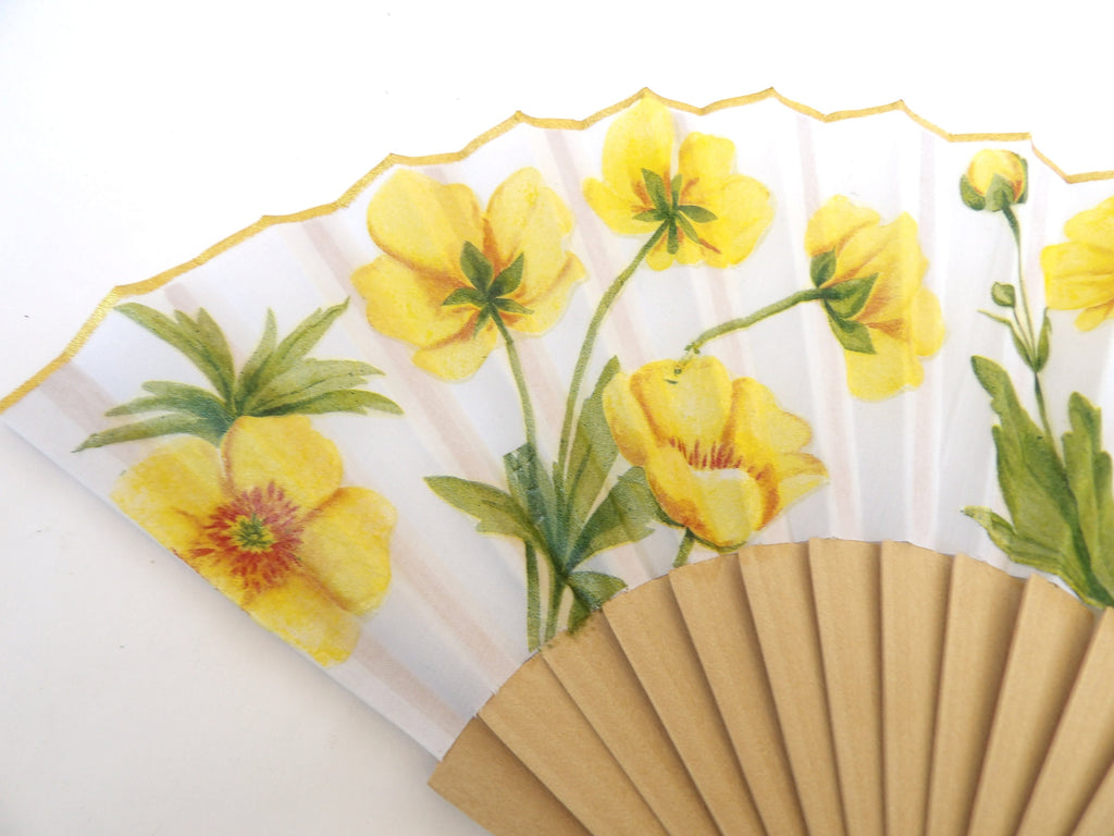 Floral Hand Fan, Handheld Folding Fan, Wedding Hand Fan, Scllop Handheld fan, Bride Hand Fan, Summer Accessory, Gift for Bridesmade