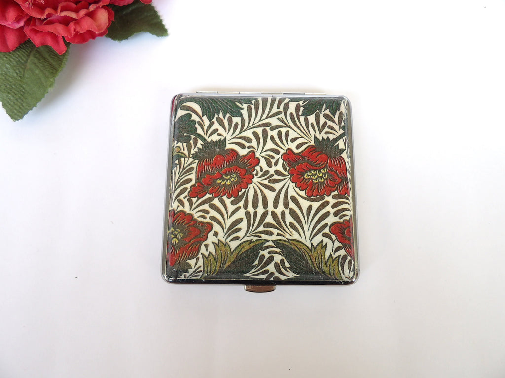 William Moriis Poppies Cigarette Case, Business Card Case, Floral ID Case, Credit Card Wallet, Fashion Cigarrette Holder,  Art Nouveau