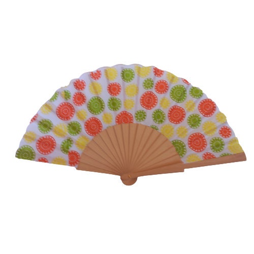 Polka Dot Hand Fan: Spanish Mandala Scallop Folding Fan