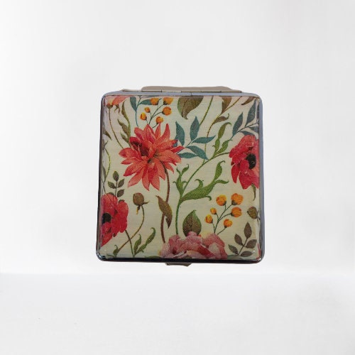 Wildflower Cigarette and ID Card Case, Distressed Floral Design, Credit Card Wallet, Clutch Holder,  Purse bag, clutch case, woman accessory