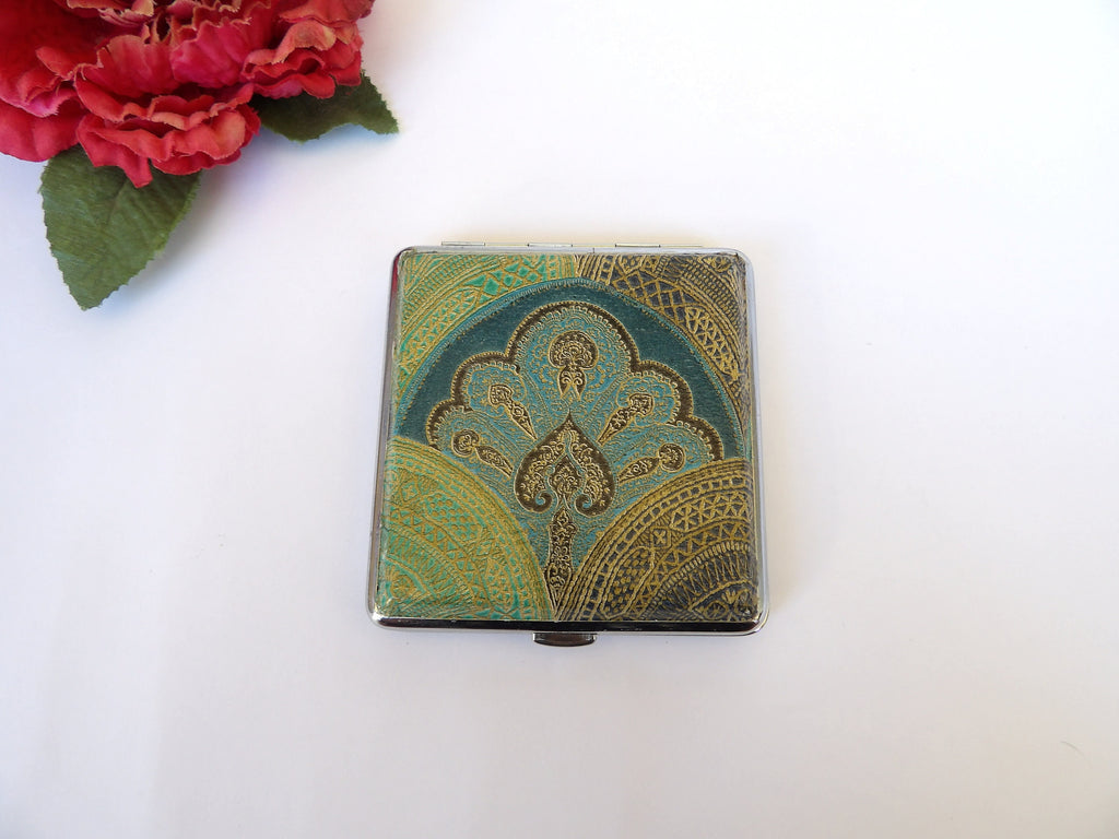 Mandala Cigarrette Case, Credit Card Case, King Size Cigarette Box, Gift for Smokers, Spiritual Cigarrette Holder, Indian themed case