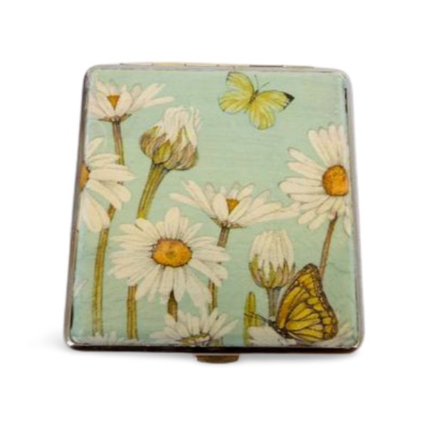 Daisies Cigarette Case, Butterfly ID Case, Business Card Case, Wild Flowers Case, Credit Card Wallet, Floral Cigarrette Holder, Clutch case