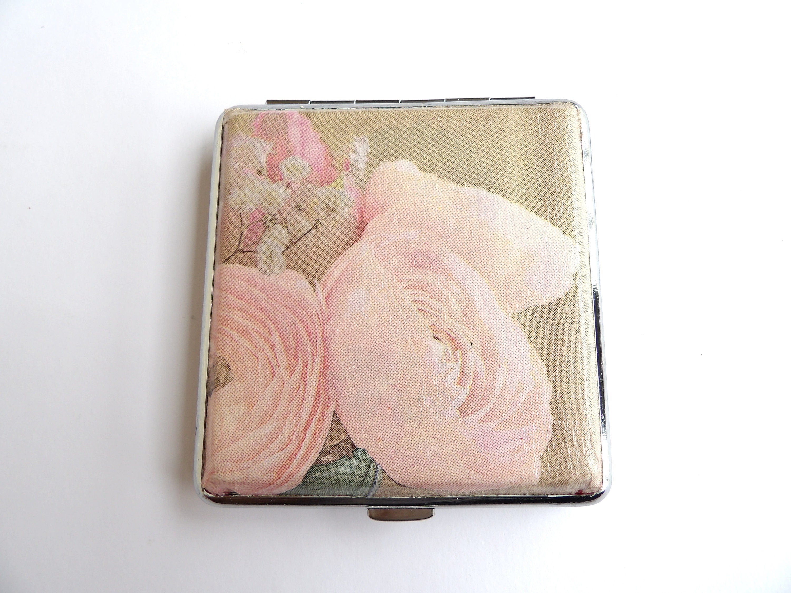 Vintage Shabby Chic Cigarette Case - Elegant Credit Card  King Size Box for Smokers - Bag Accessory