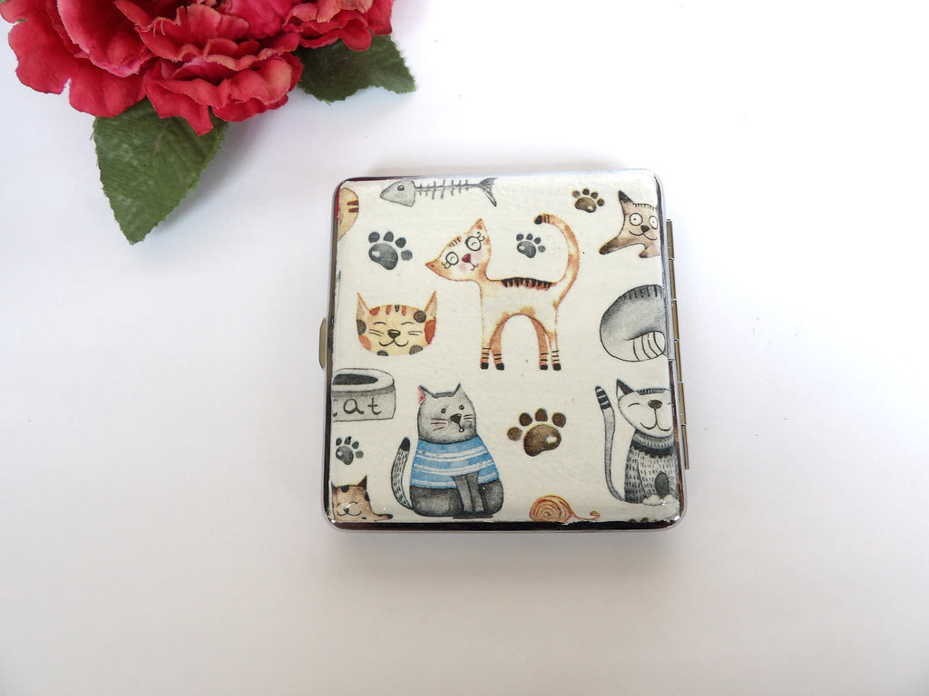 Cigarette Case for cat lovers, ID Card Case, Business Card Case, Best cat mom Case, Credit Card Wallet,  king size Cigarrette Holder