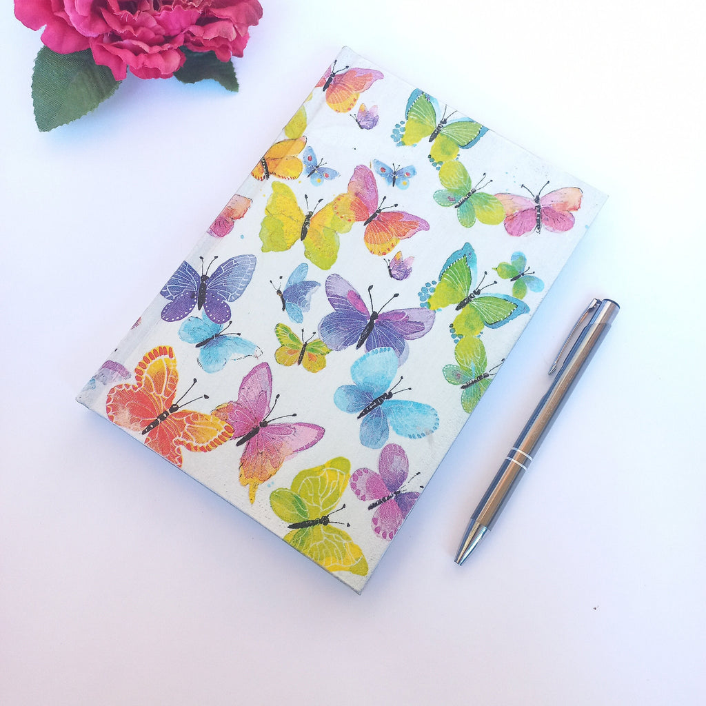 Daily Planner 2026 with Butterflies, A5 Hard Cover Diary, Journal, Appointment Book, Agenda Day to a Page, Co-worker gift , Daily Calendar