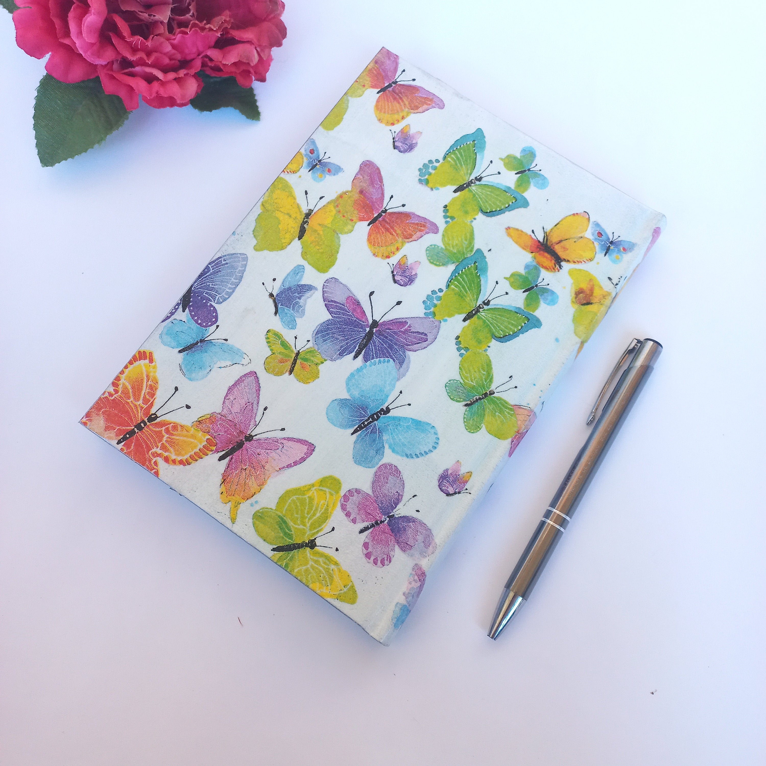 Daily Planner 2026 with Butterflies, A5 Hard Cover Diary, Journal, Appointment Book, Agenda Day to a Page, Co-worker gift , Daily Calendar