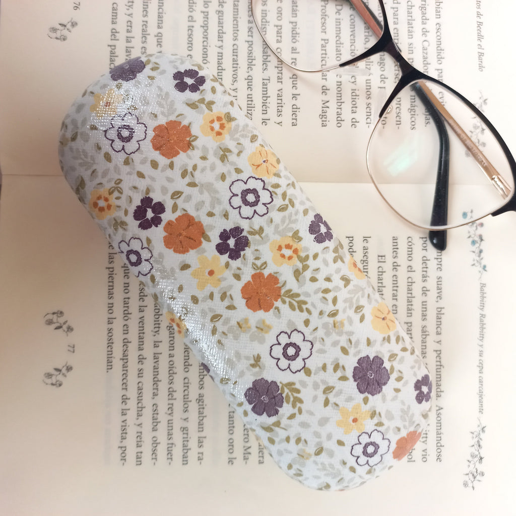 Floral Hard Eyeglasses Case: Handmade Glasses Protector