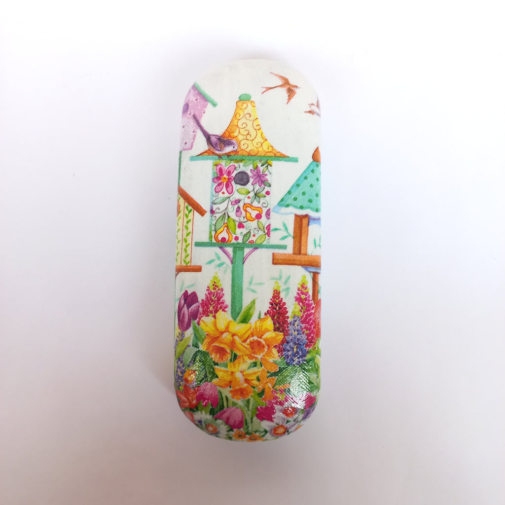 Eyeglass Case Hard,  Glasses Case for Gardener, Glasses Storage Box, Spectacle Case, Birds and flowers Case, Reading glasses Box
