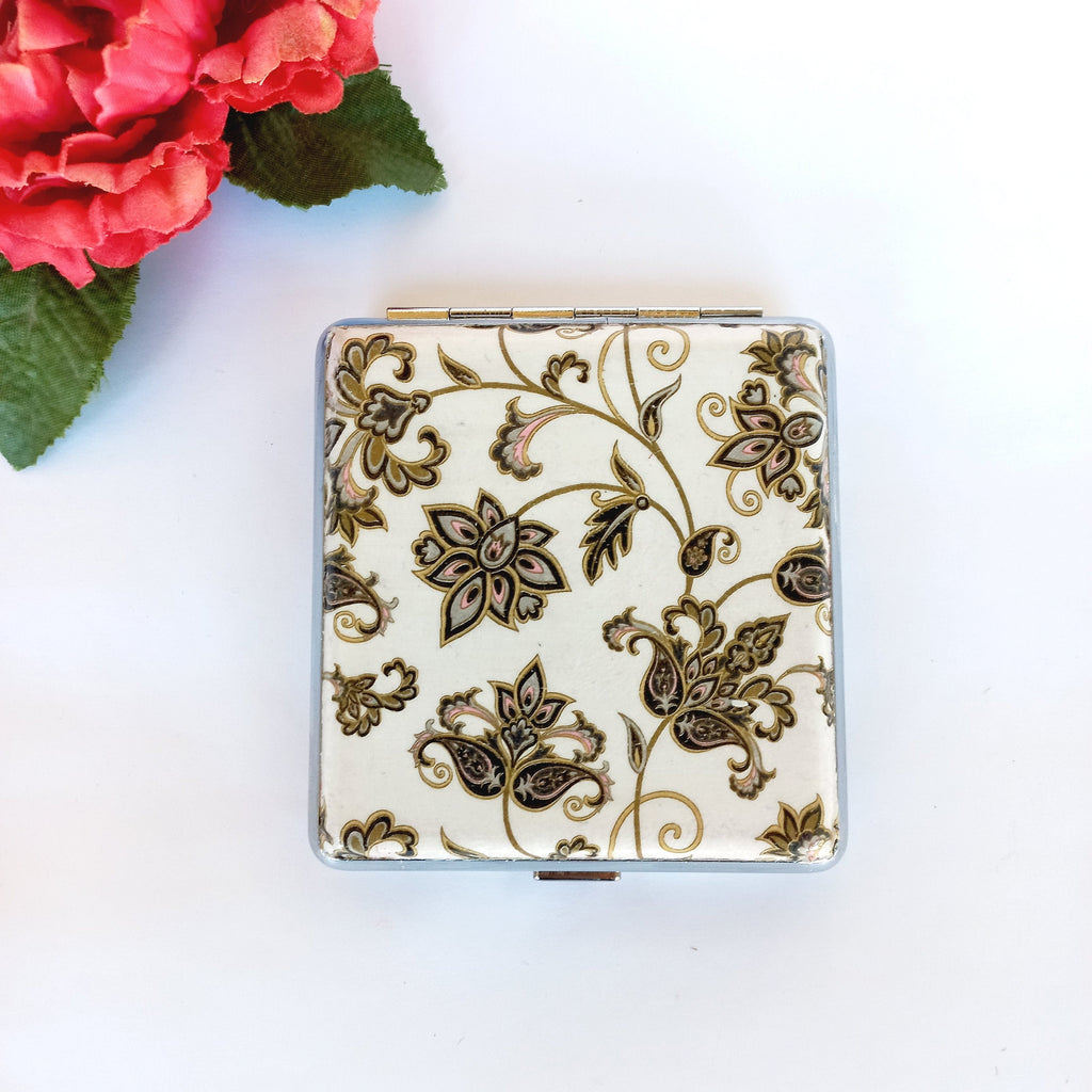 Floral Cigarette Case, Elegant ID Card Case, Business Card Case, Distresed Floral Case, Credit Card Wallet, Fashion Cigarrette Holder