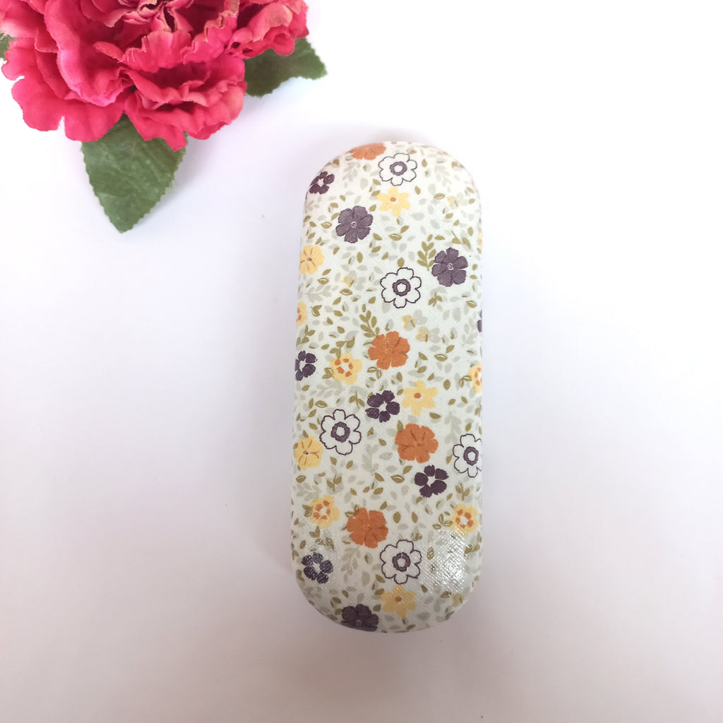Floral Hard Eyeglasses Case: Handmade Glasses Protector