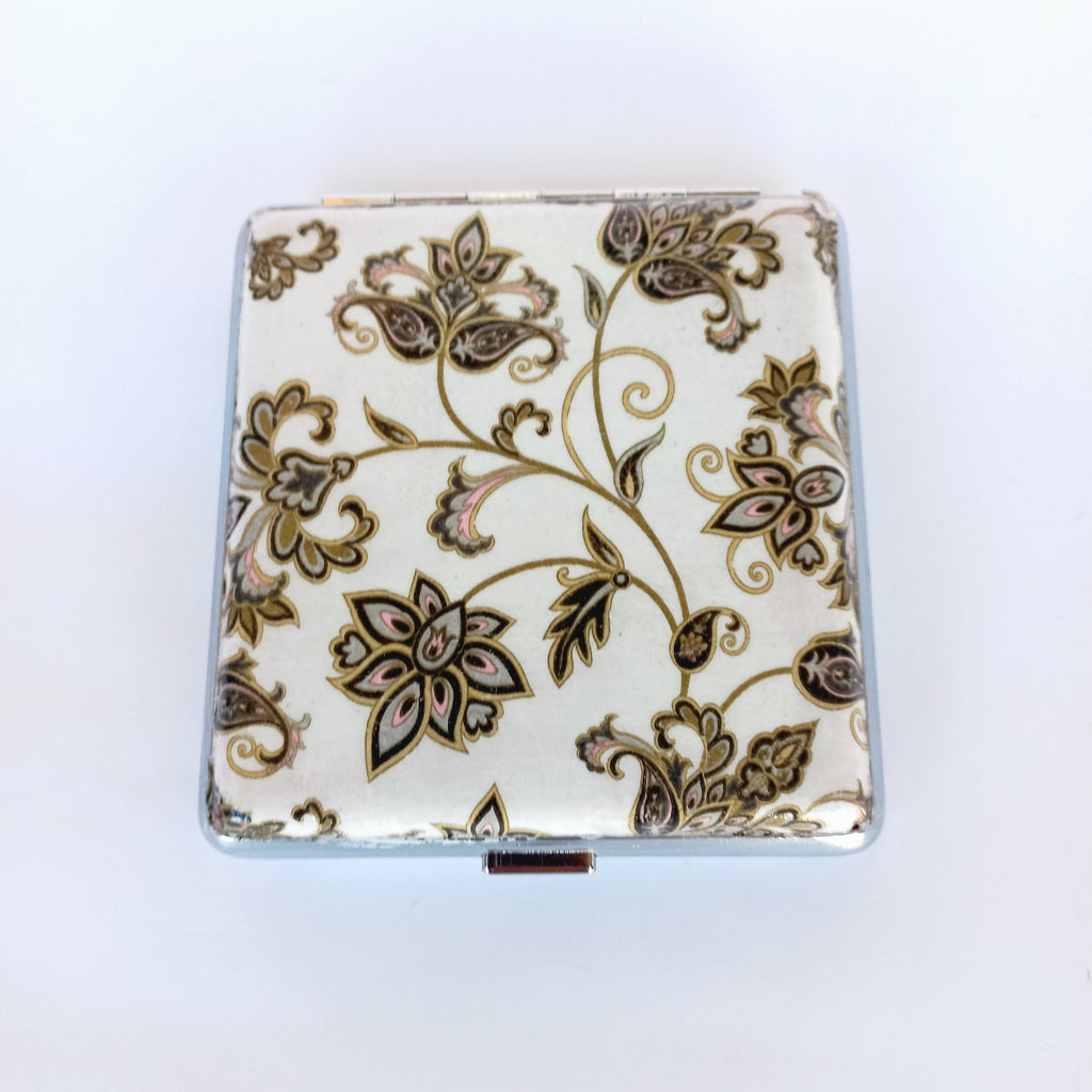 Floral Cigarette Case, Elegant ID Card Case, Business Card Case, Distresed Floral Case, Credit Card Wallet, Fashion Cigarrette Holder
