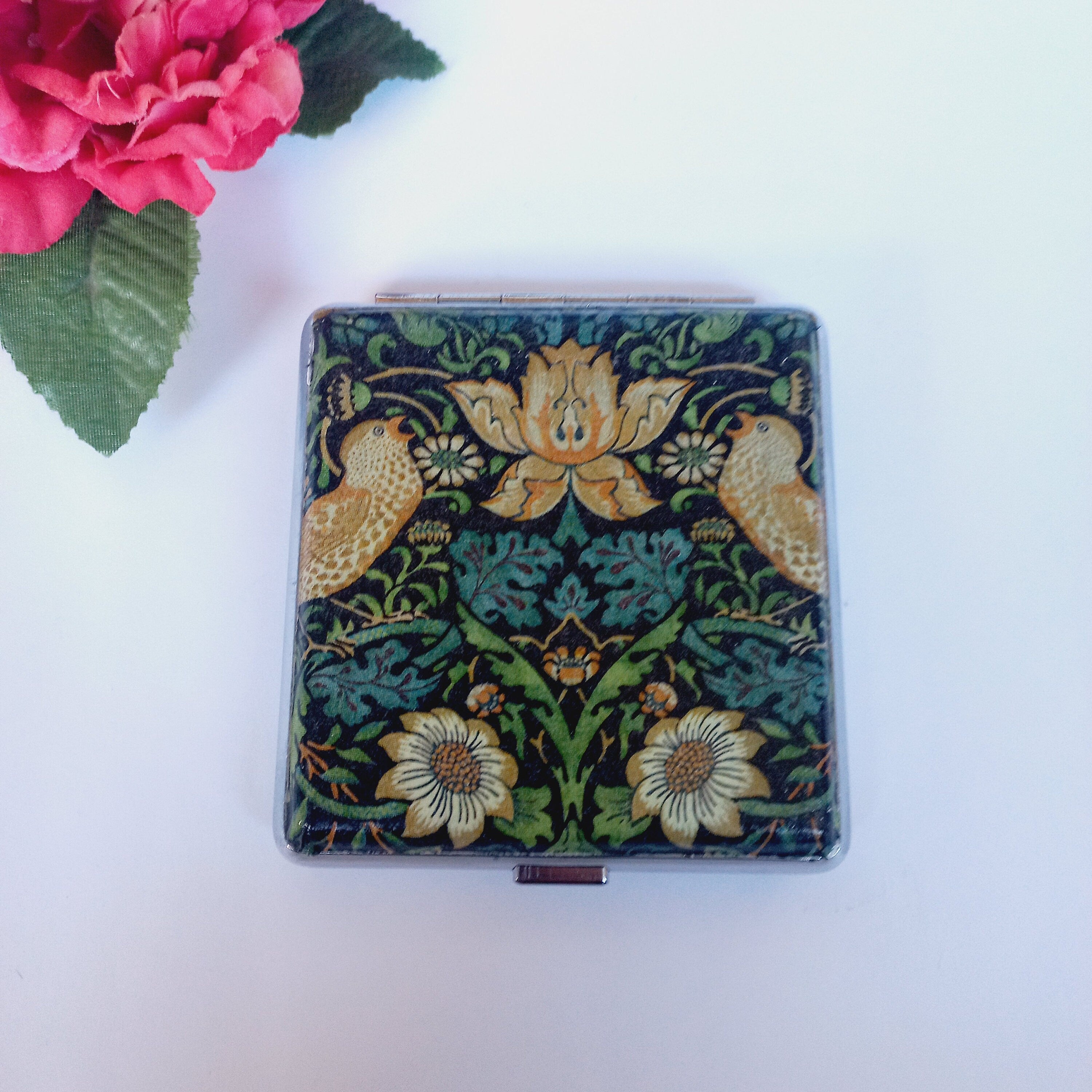 Strawberry Thief Cigarette Case, William Morris Case, Business Card Case, Credit Card Wallet, Fashion Cigarrette Holder,  Art Nouveau design