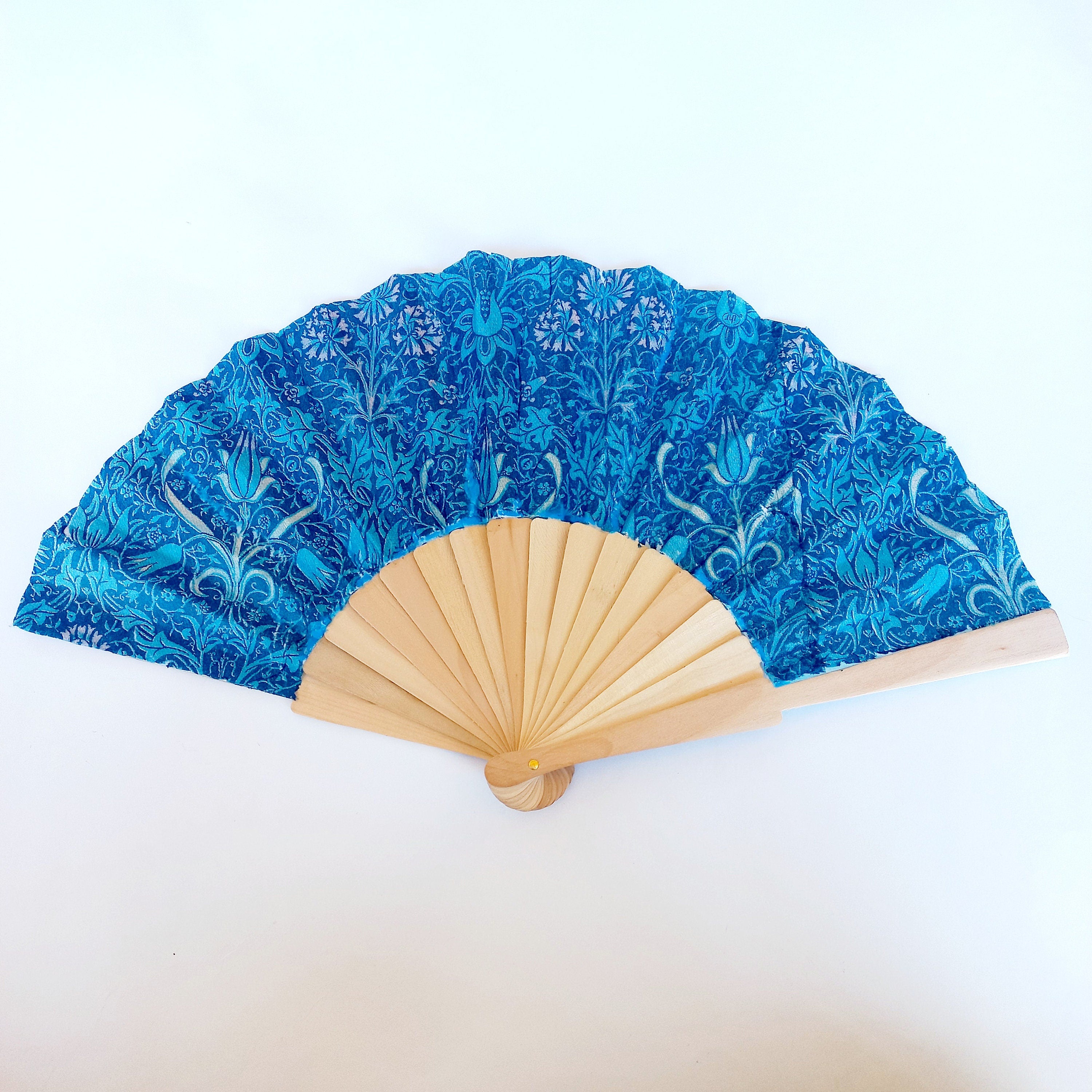William Morris Hand Fan, Floral Holding Fan, Evening or Wedding Dress Accessory, Spanish Hand Fan, gift for bride, gift for bride mom