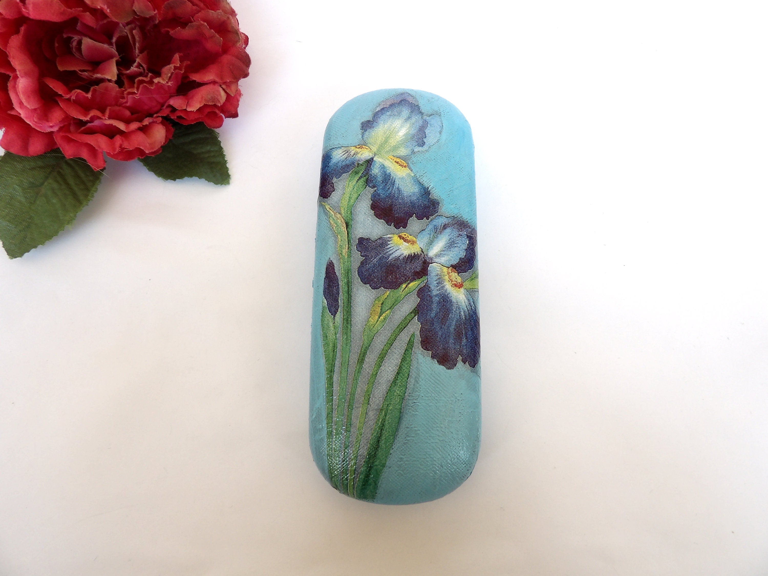 Iris Hard Eyeglasses Case, Glasses Protector, Women Spectacle Case, Reading Glasses Holder, Bag and Purse Item , OOAK gift for mom, sister