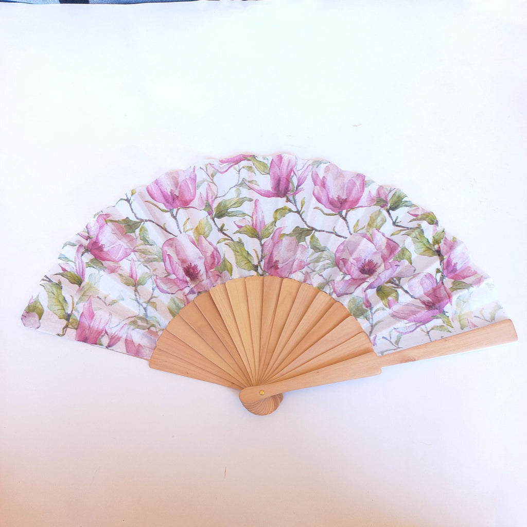 Magnolia Floral Hand Fan: Botanical Wedding Accessory