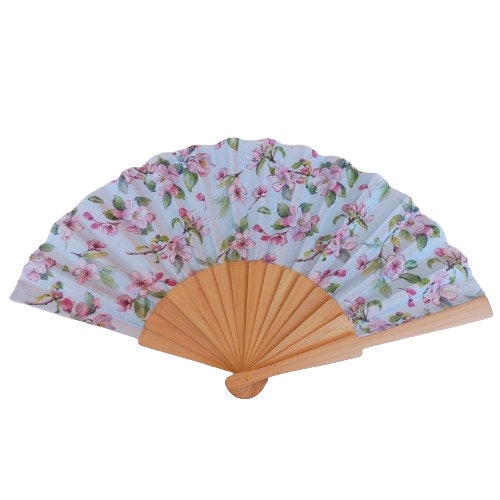 Cherry Blossom Hand Fan: Floral Folding Fan, Party Accessory