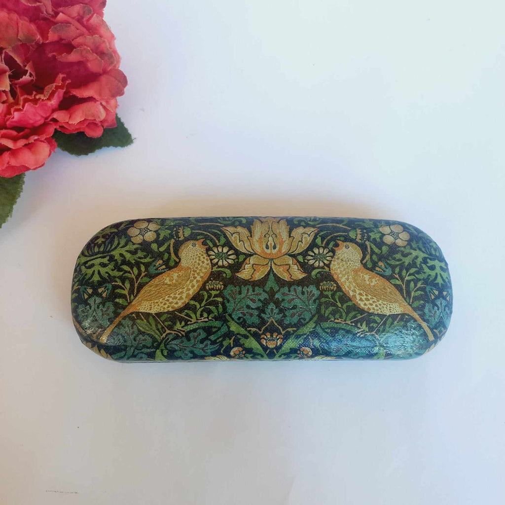 Strawberry Thief Eyeglass Case, Portable Hard Glasses Case, William Morris Eyeglass Protector, Adorable Eyeglasses Box,  Reading glasses