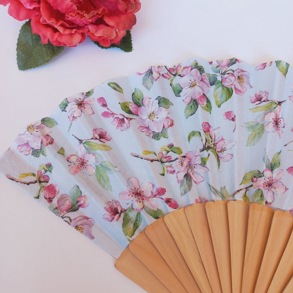Cherry Blossom Hand Fan: Floral Folding Fan, Party Accessory