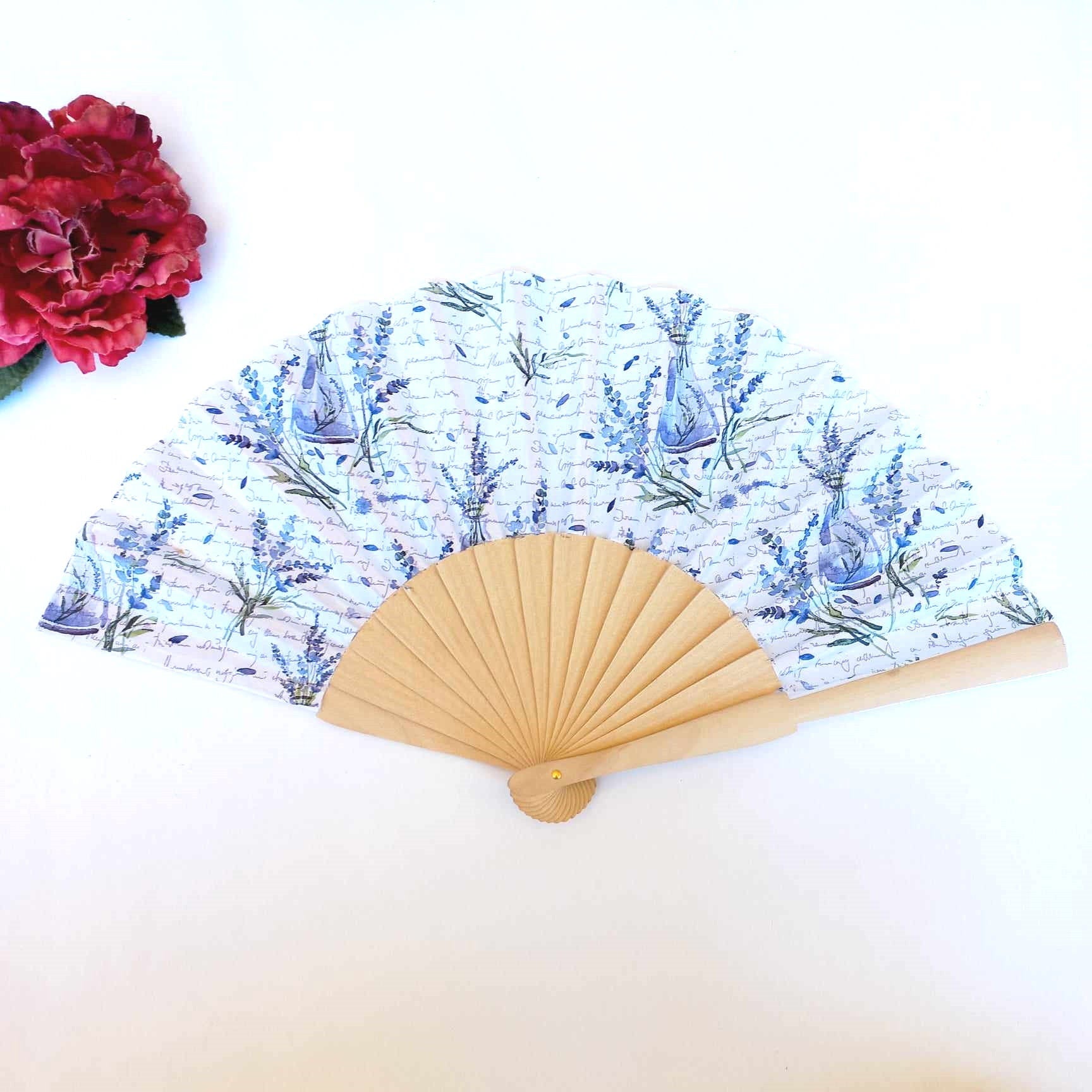 Lavender Floral Hand Fan: Spanish Style Wedding Accessory