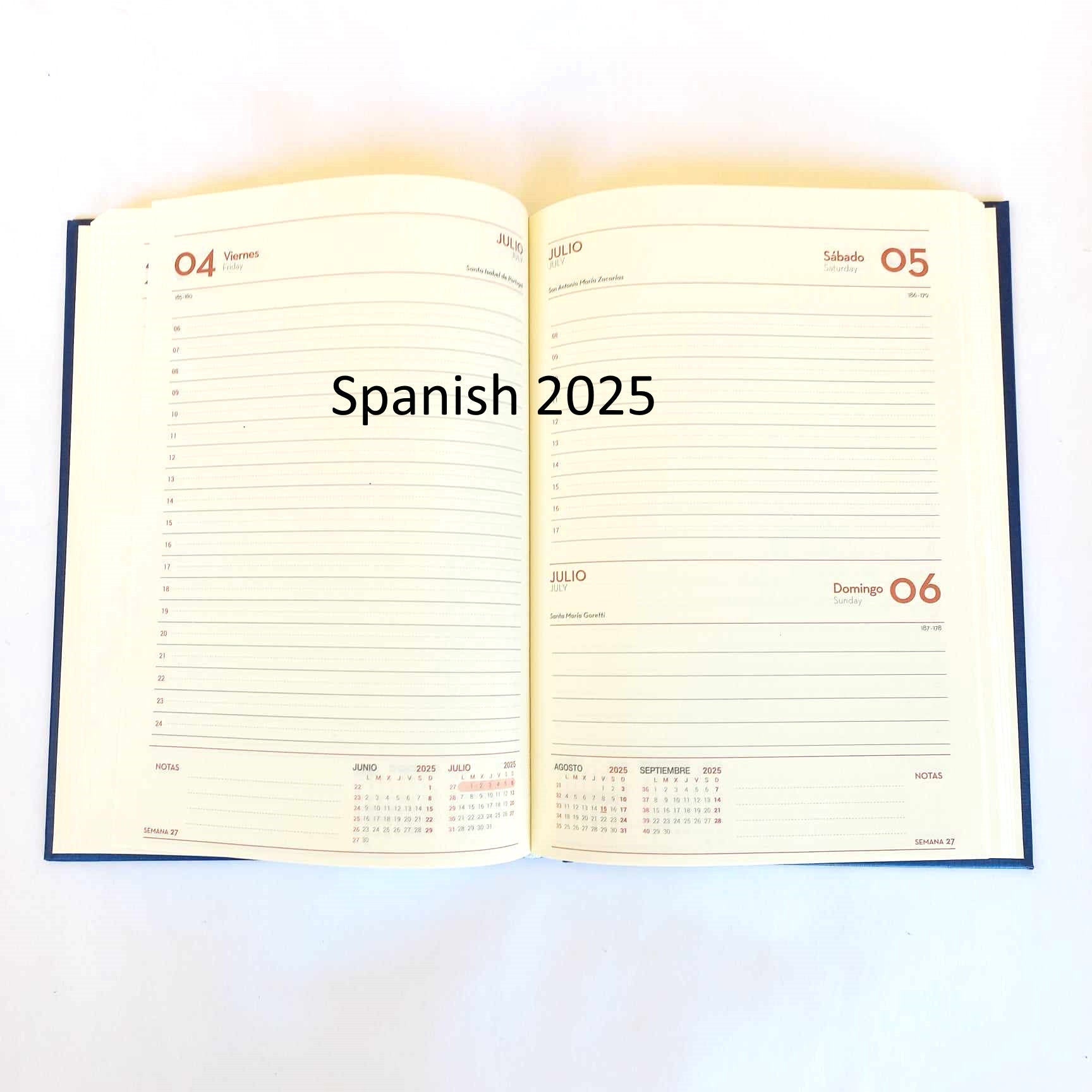 2026 Daily Planner, A5 Hard Cover Day to Page Diary, Appointments Planner, Wedding Planner, Agenda Day per Page, Blue Flowers, Coworker Gift