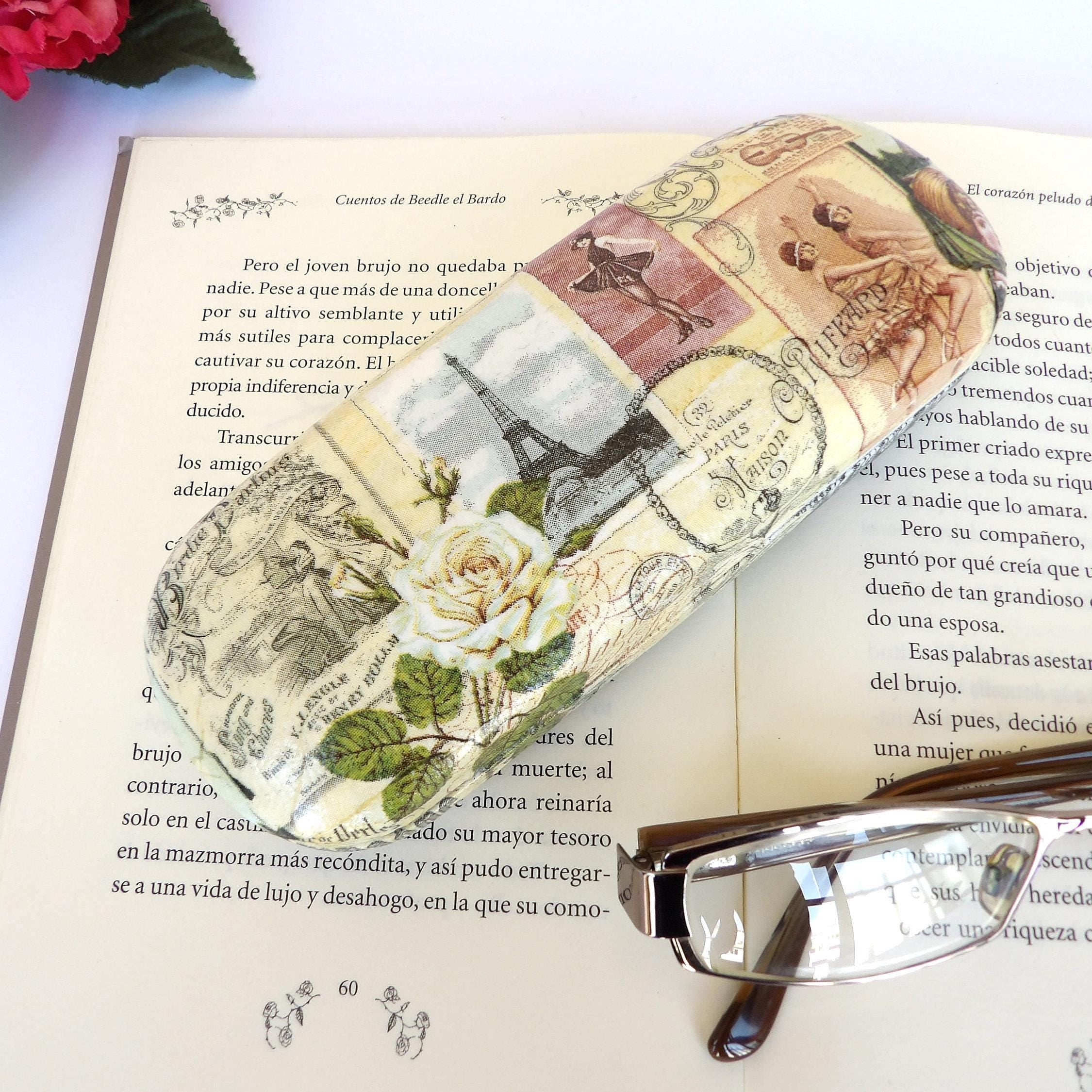 Paris Eyeglass Case, Hard Glasses Case, Paris Dancers Storage Box, Spectacle Case, Shabby Chic Case, Reading Accessory, OOAK Gift for Mom