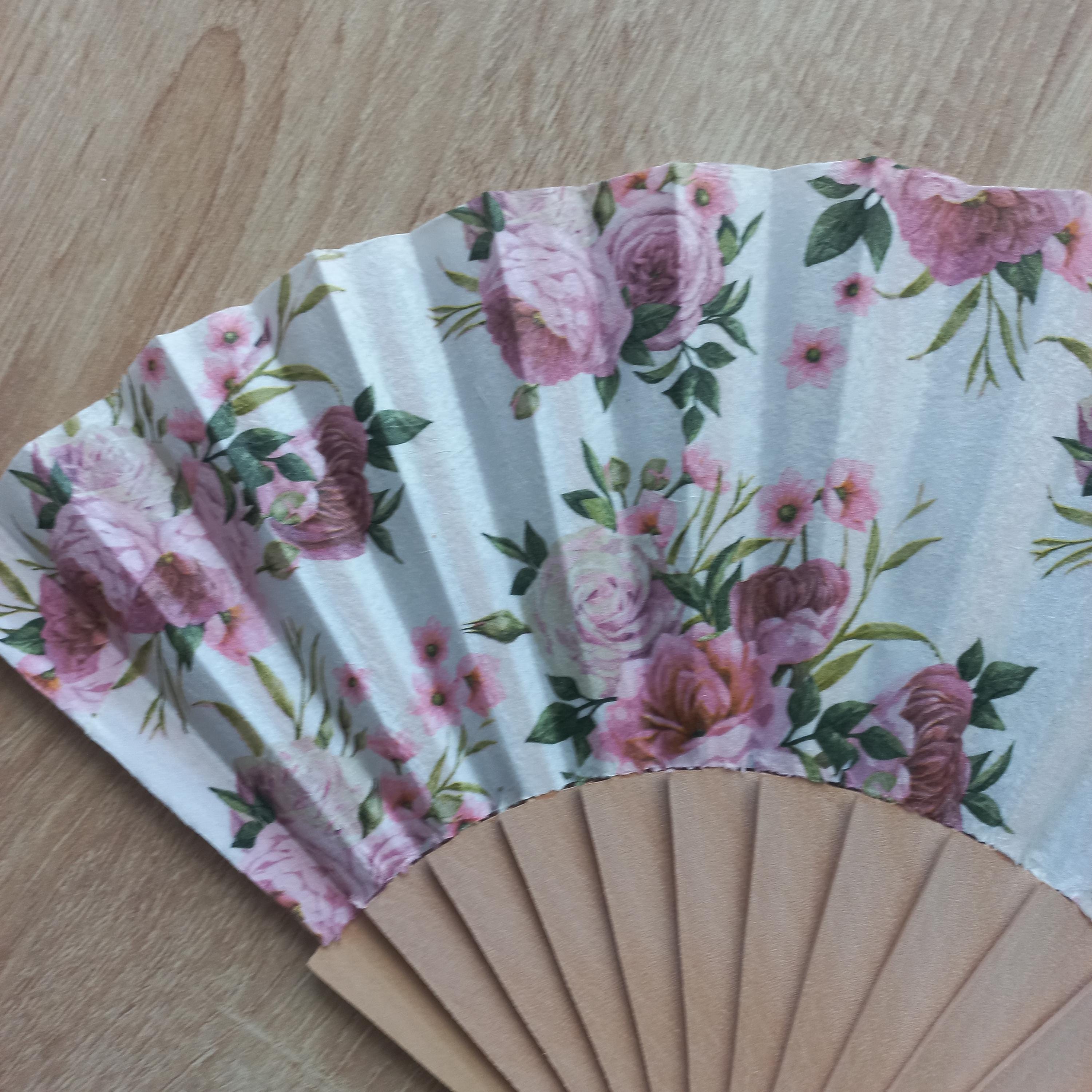 Roses hand fan, floral holding fan, evening or wedding dress accessory, spanish hand fan, contemporary fan, summer accessory, bride hand fan