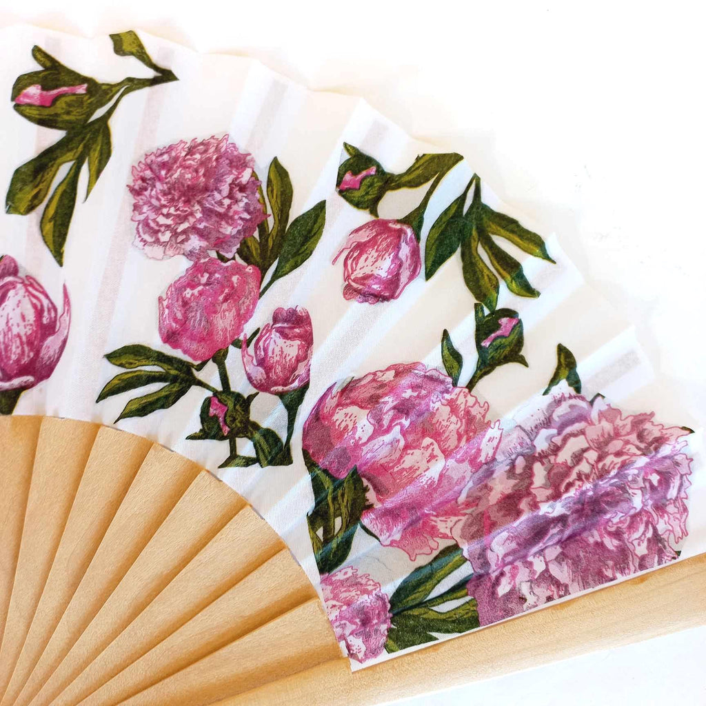 Purple peony Hand Fan, Floral Holding Fan, Meadow flowers hand fan for woman, Spanish Hand Fan, gift for bride, summer wedding accessory