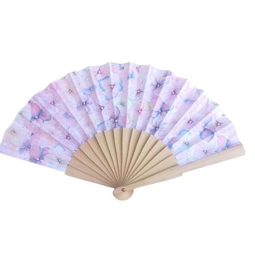 Pink Hortensia Hand Fan, Floral Holding Fan, floral hand fan for woman, Spanish Hand Fan, gift for bride, summer wedding accessory