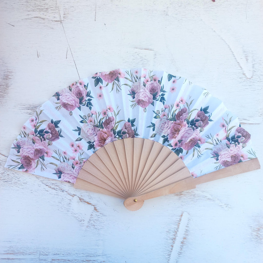 Roses hand fan, floral holding fan, evening or wedding dress accessory, spanish hand fan, contemporary fan, summer accessory, bride hand fan