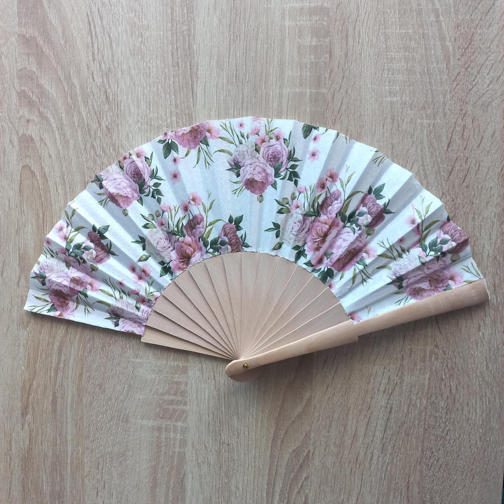 Roses hand fan, floral holding fan, evening or wedding dress accessory, spanish hand fan, contemporary fan, summer accessory, bride hand fan