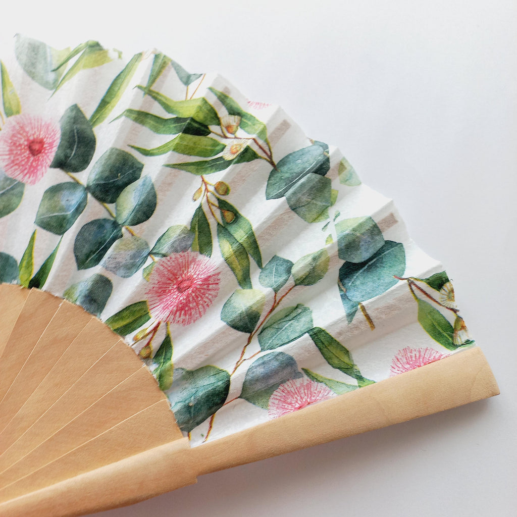 Handmade Hand Fan – Botanical Tropical Folding Fan, Elegant Summer Accessory, Hand fan for Garden Wedding