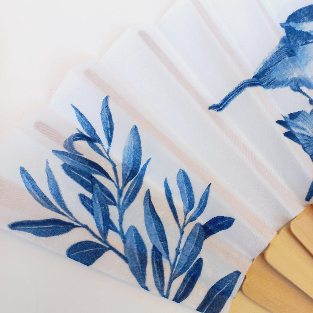 Blue Bird Hand Fan: Wedding Accessory, bride hand fan