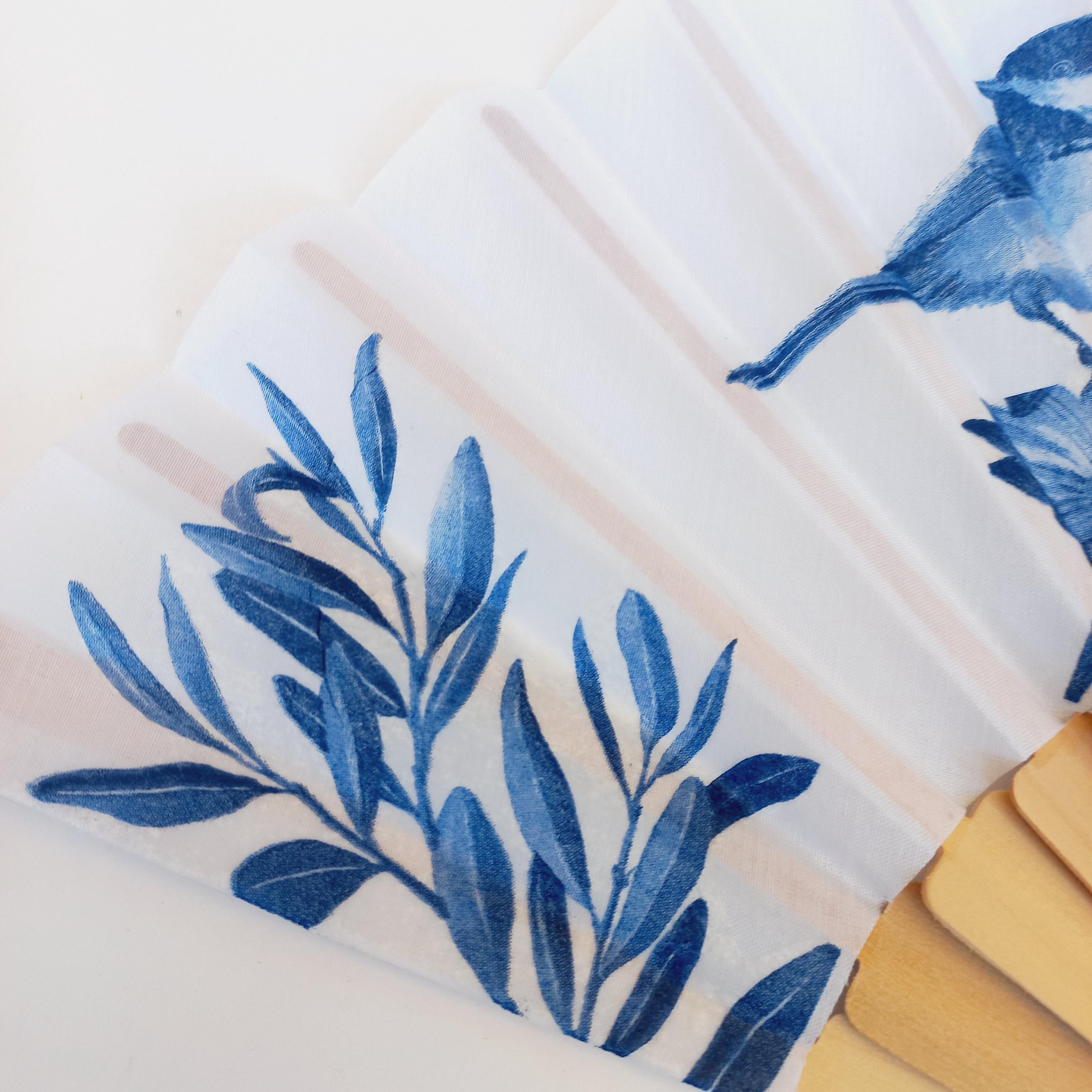 Blue Bird Hand Fan: Wedding Accessory, bride hand fan