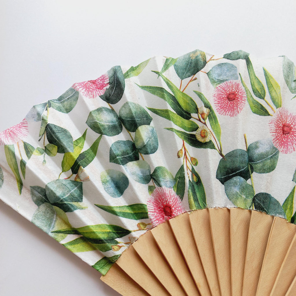 Handmade Hand Fan – Botanical Tropical Folding Fan, Elegant Summer Accessory, Hand fan for Garden Wedding