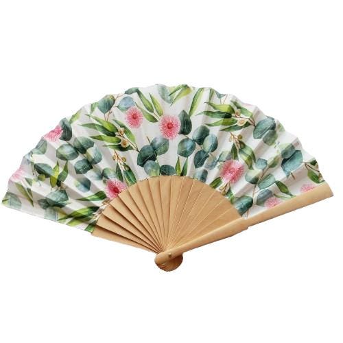Handmade Hand Fan – Botanical Tropical Folding Fan, Elegant Summer Accessory, Hand fan for Garden Wedding