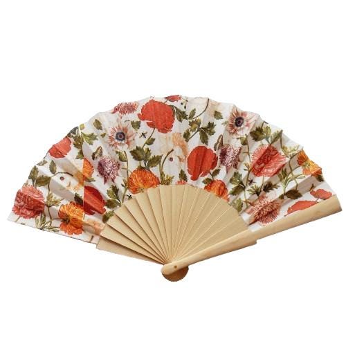 Wild flowers Hand Fan, Floral folding Fan, Evening or Wedding Accessory, Spanish Hand Fan, gift for bride, gift for mom, peonies design