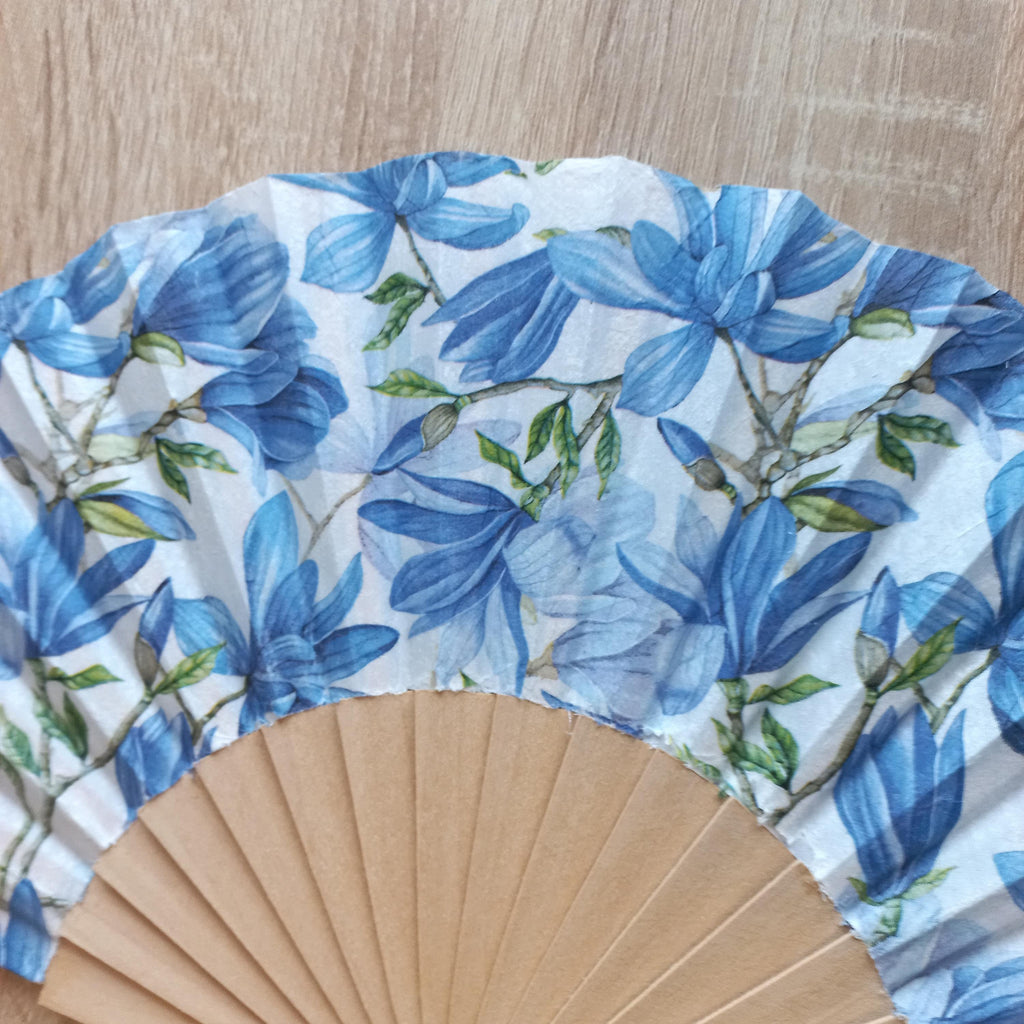 Magnolia Hand Fan, Floral Holding Fan, Wedding Gift, Bride Accessory, Symbol of Dignity & Perseverance, Gift for Plant lovers, Botanical Fan