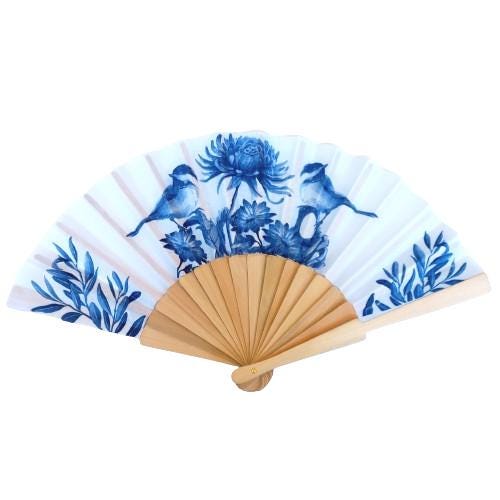 Blue Bird Hand Fan: Wedding Accessory, bride hand fan