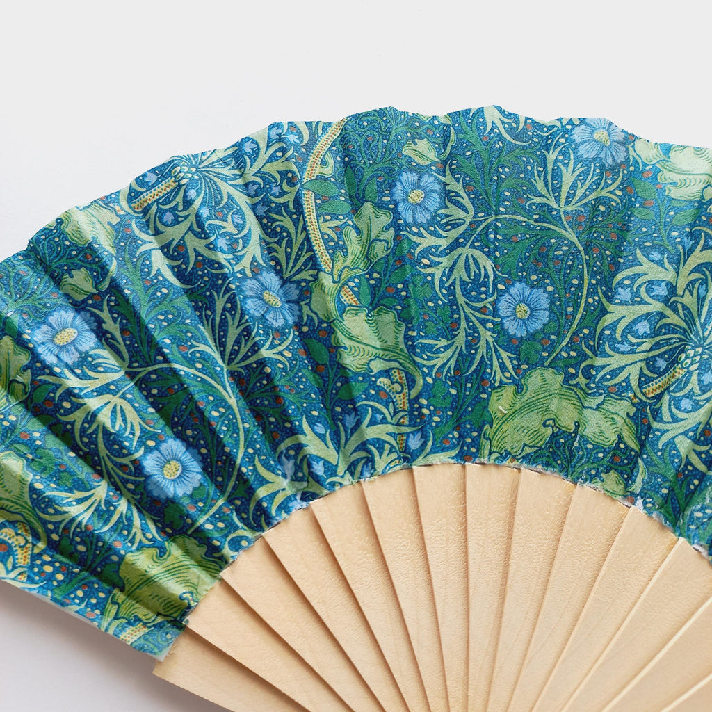 William Morris Hand Fan, Seaweed design, Wedding hand fan, Floral Holding Fan, Spanish Hand Fan, gift for bride, gift for bride mom