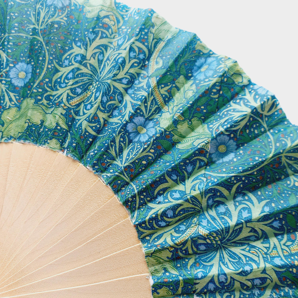 William Morris Hand Fan, Seaweed design, Wedding hand fan, Floral Holding Fan, Spanish Hand Fan, gift for bride, gift for bride mom